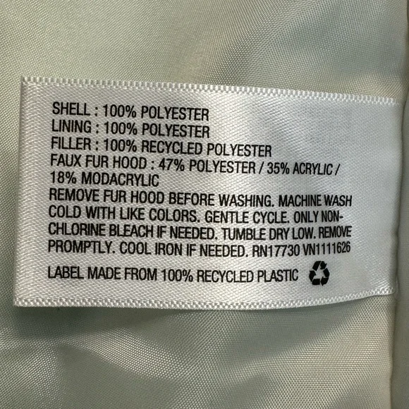 Cat & Jack Girls Heavy Pea Coat Removable Fur Trim Mint Green Size 7/8 - Picture 8 of 11